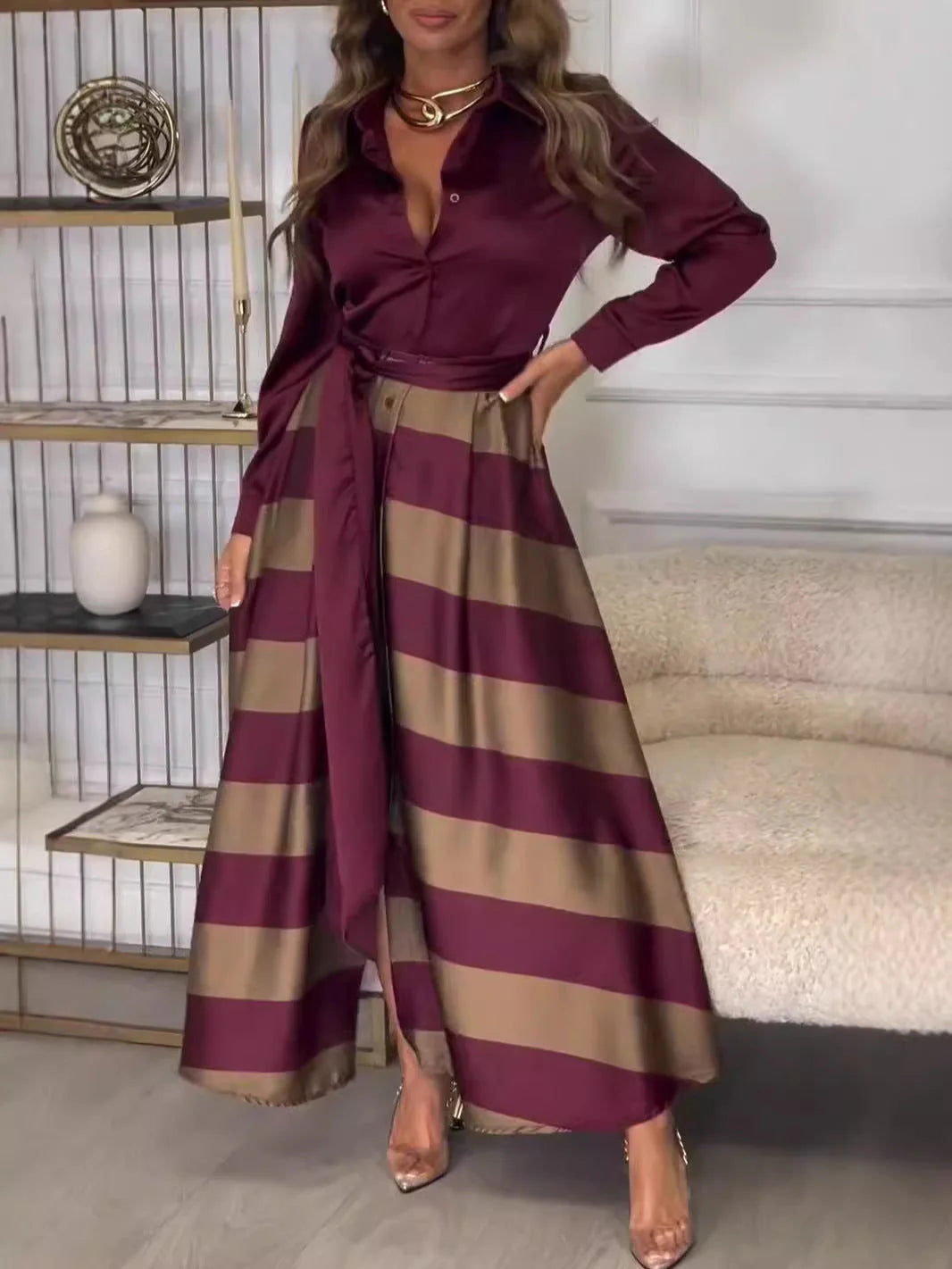 Yvone™ | Striped Long Dress